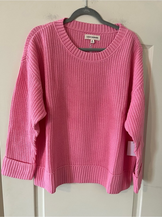 Lucky Brand Sweaters - Lucky Brand Bubblegum Pink Crewneck Knit Sweater Women’s Size 2X